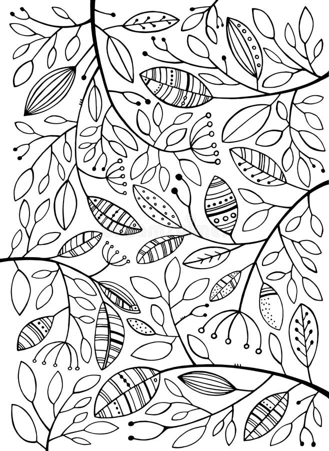 Folhas preto e branco ilustração stock Folhas preto e branco ilustração stock
