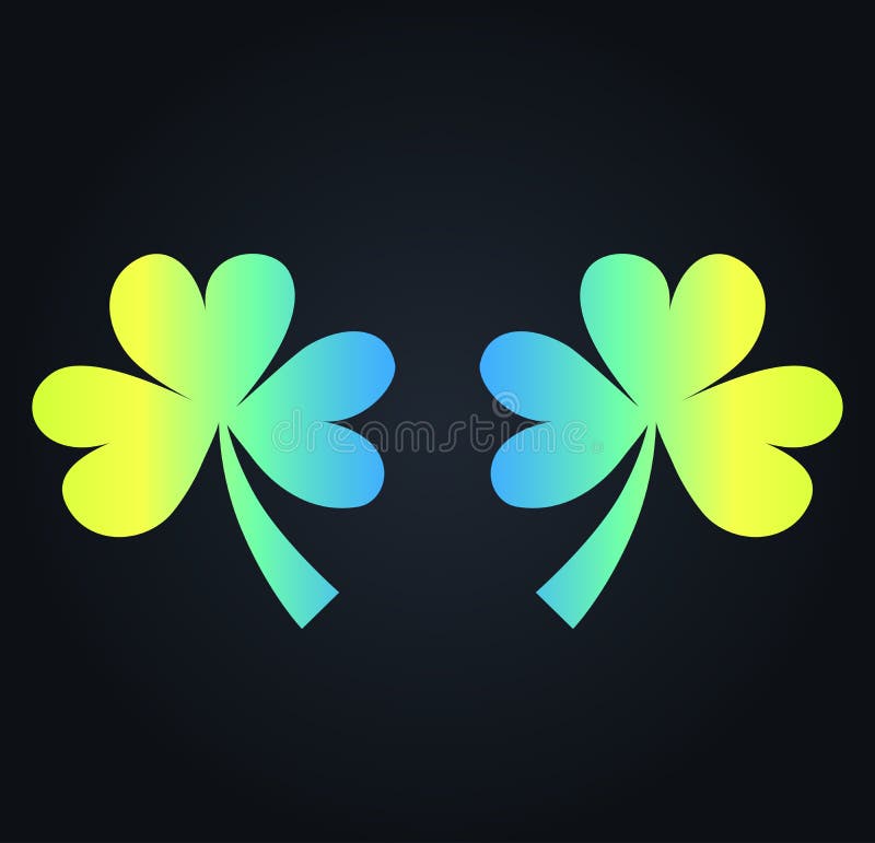 Folhas verdes de néon do trevo ilustração stock Folhas verdes de néon do trevo ilustração stock