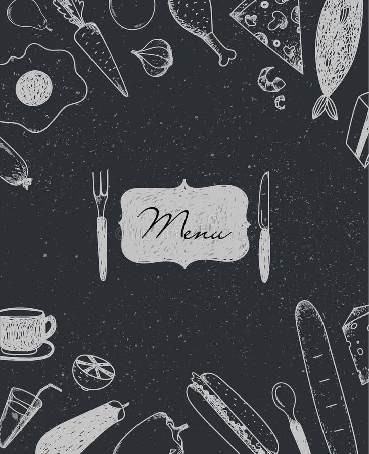 Folheto do restaurante do vetor, projeto do menu Molde do café com gráfico desenhado à mão ilustração royalty free Folheto do restaurante do vetor, projeto do menu Molde do café com gráfico desenhado à mão ilustração royalty free