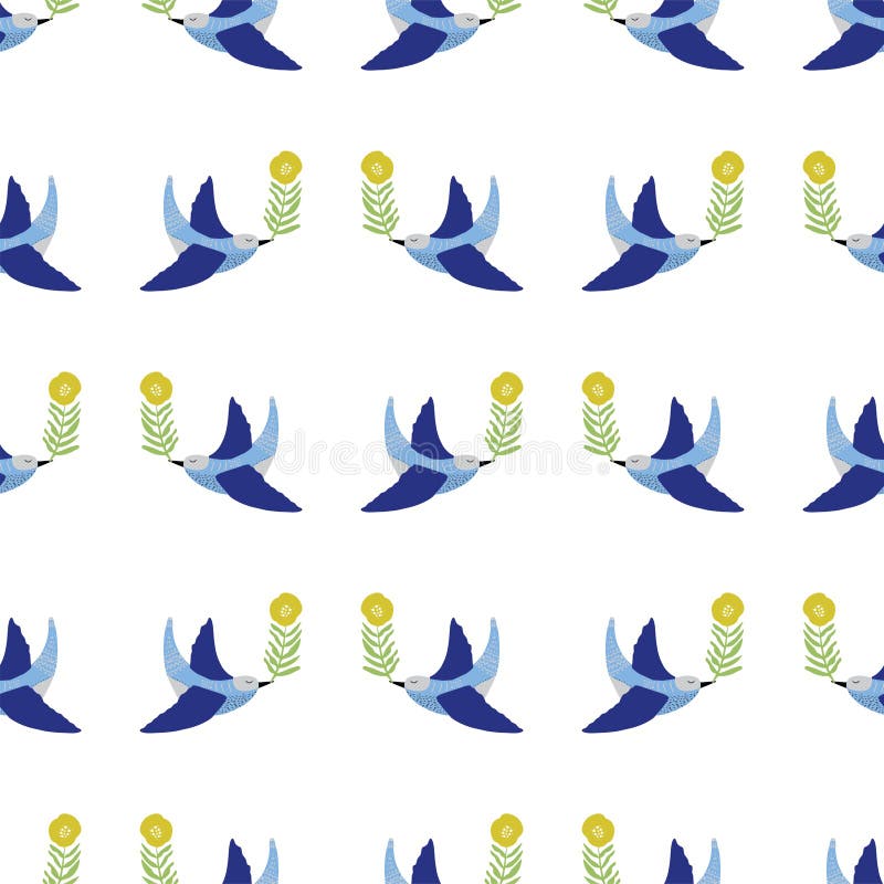Folk art bird with floral element ornament Scandinavian style vector royalty free illustration Folk art bird with floral element ornament Scandinavian style vector royalty free illustration