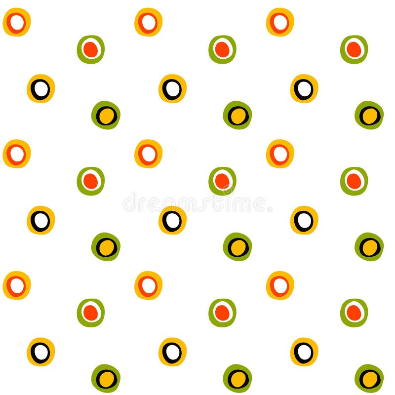 Folk cirkel- och fläckmodell för sömlös yttersida vektor illustrationer Folk cirkel- och fläckmodell för sömlös yttersida vektor illustrationer