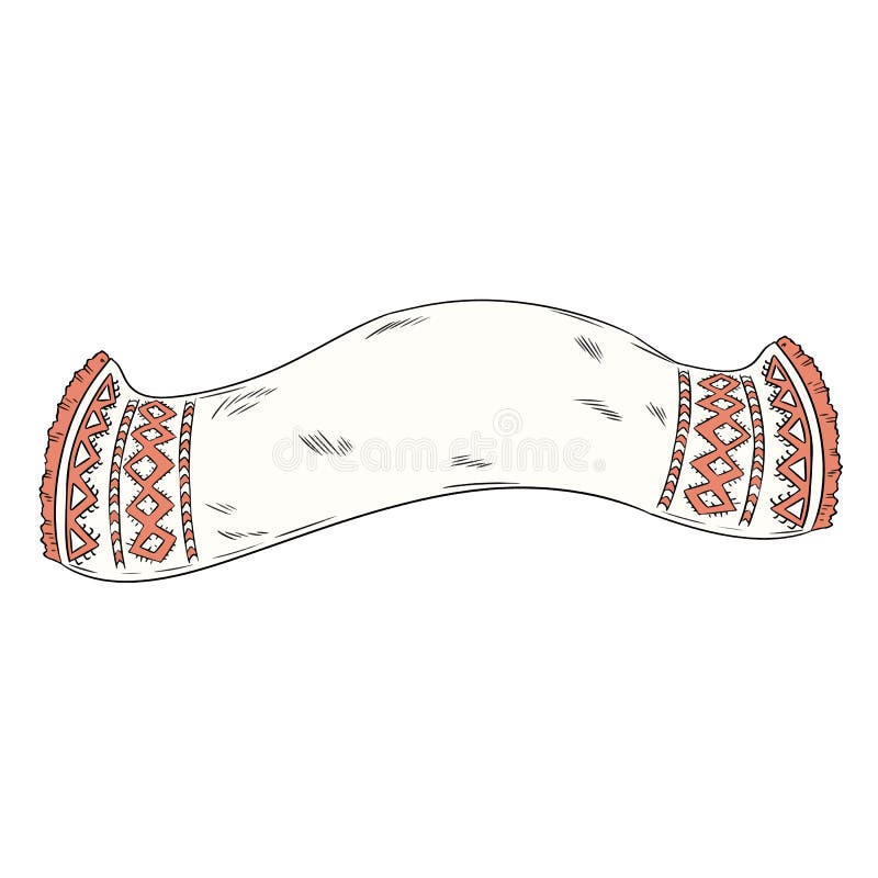 Folk Russian towel doodle. Ethnic Russian, Belorussian, Ukranian towel sketch