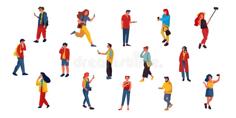 Folk som talar p? telefonen Plana tecken som smsar att lyssna och samtal med smartphones Lyckliga vektorillustrationer vektor illustrationer Folk som talar p? telefonen Plana tecken som smsar att lyssna och samtal med smartphones Lyckliga vektorillustrationer vektor illustrationer