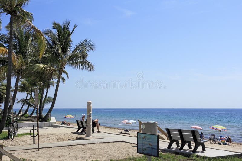 Folket som tycker om den Lauderdale stranden, parkerar arkivbild Folket som tycker om den Lauderdale stranden, parkerar arkivbild