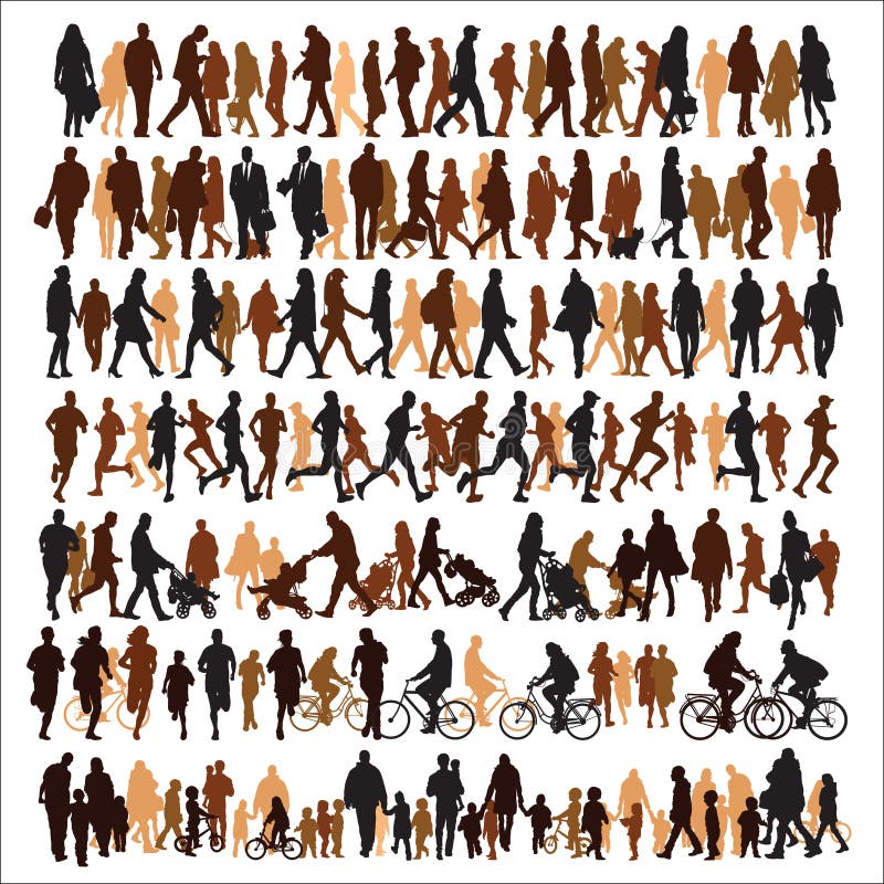 Collection of people silhouettes. Vector illustration. Collection of people silhouettes. Vector illustration