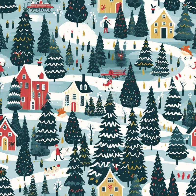 Folklore Weihnachtsfest nahtlos Muster stockbild