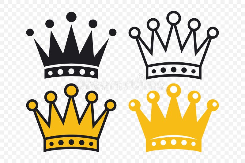 Folkmassor. ikonuppsättning för vektorkrona. samling kronsymboler stock illustrationer