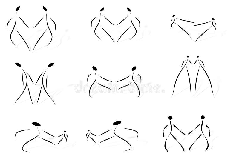Folksilhouette stock illustrationer