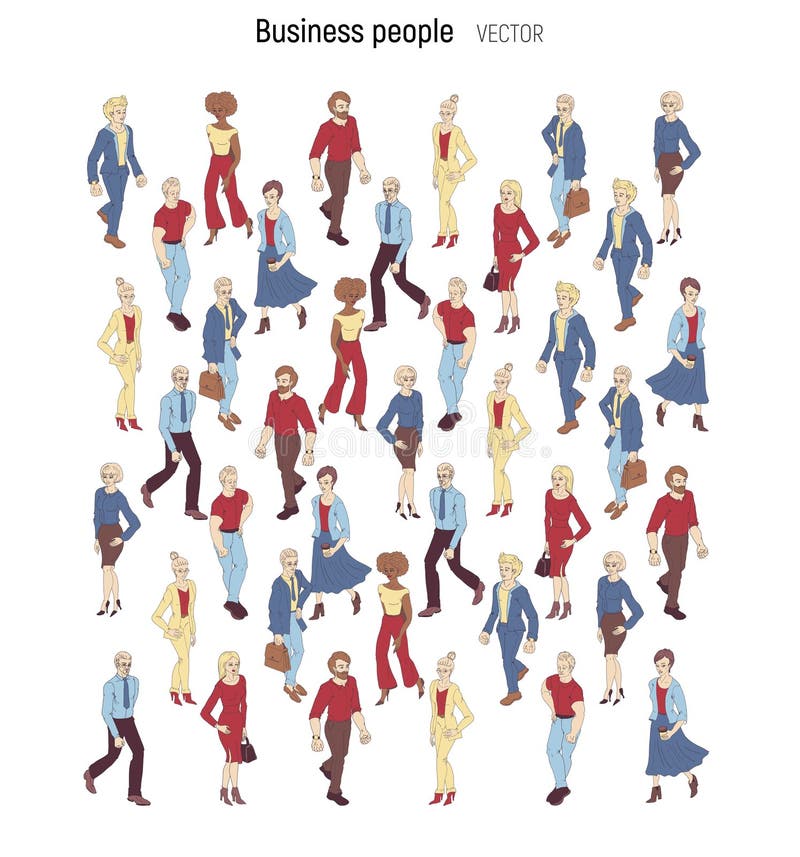 Folla della gente Illustrazione di stile del fumetto dei giovani e della donna illustrazione vettoriale Folla della gente Illustrazione di stile del fumetto dei giovani e della donna illustrazione vettoriale