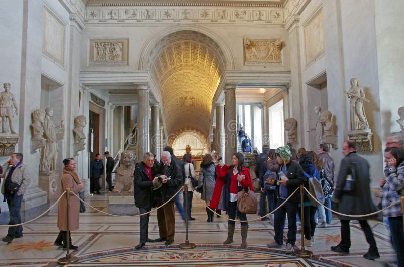 Folle nel museo di Vatican immagine stock Folle nel museo di Vatican immagine stock