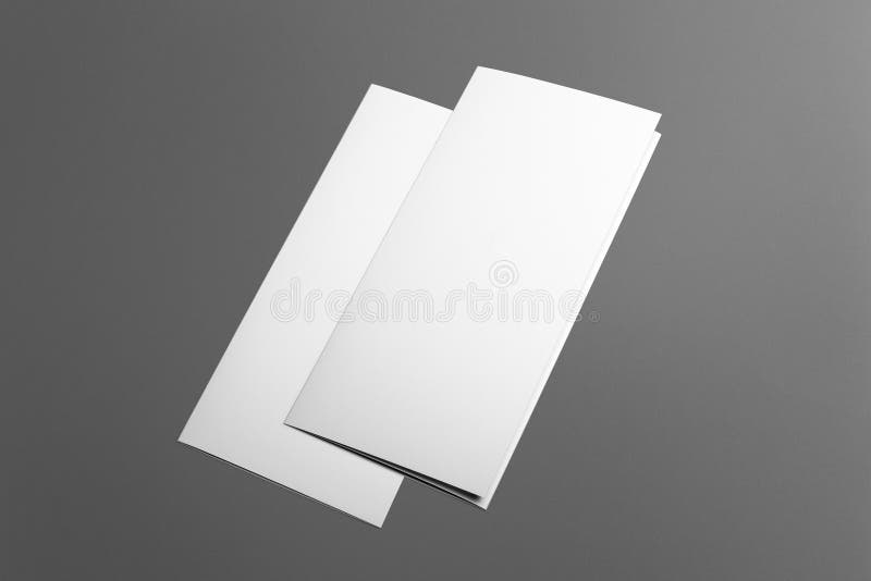 Folleto triple en blanco aislado en gris foto de archivo libre de regalías Folleto triple en blanco aislado en gris foto de archivo libre de regalías