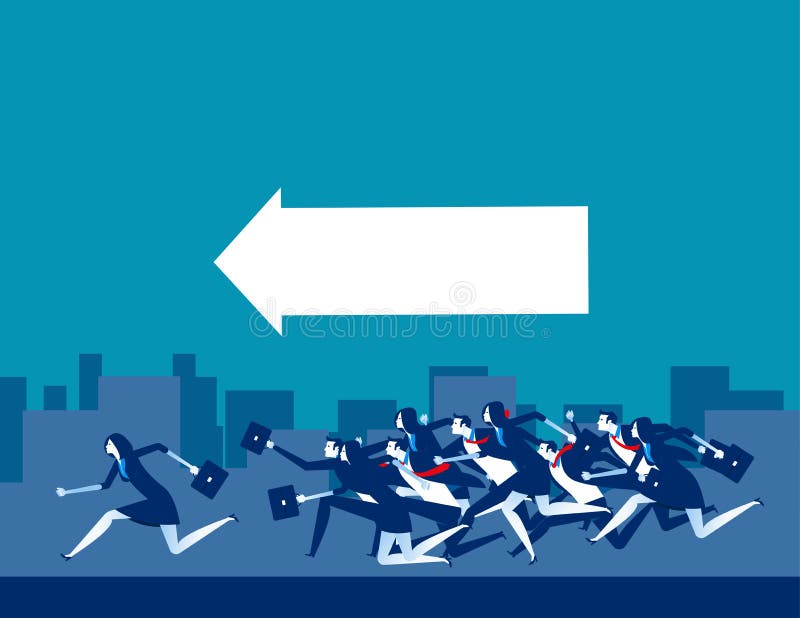 Follow the leader. Business people running. Concept business vector illustration royalty free illustration