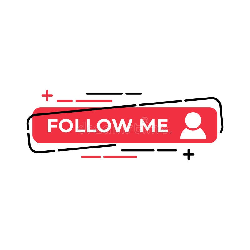 Follow Me Button Icon Vector for Social Media. Follow Icon Vector ...