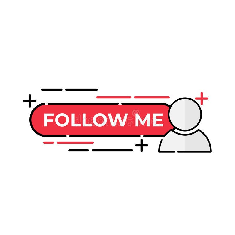 Follow Me Button Icon Vector for Social Media. Follow Icon Vector ...