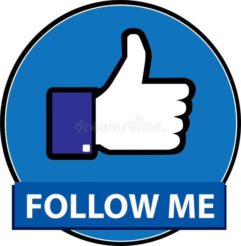 Follow me facebook button vector