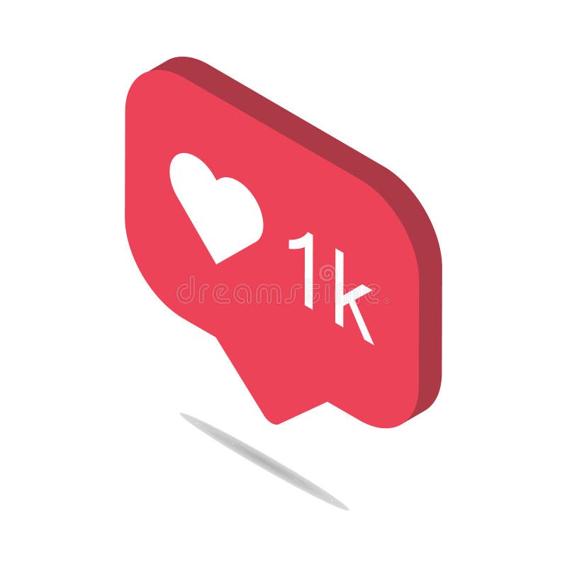 Follower isometric notification symbol for application instagram. Web app button for social media. Vector illustration icon .