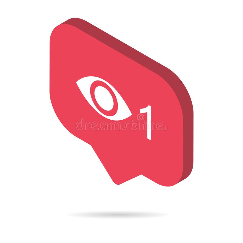 Follower Isometric Notification Symbol for Application Instagram. Web