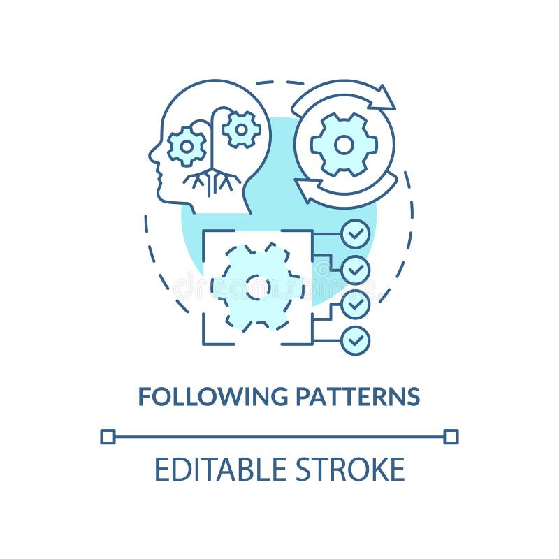 Following patterns turquoise concept icon royalty free illustration