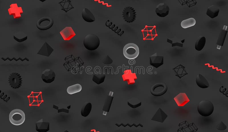 Foncé rendez le fond abstrait de modèle de Memphis conception colorée de couverture de la texture moderne rouge 3d et transparent illustration de vecteur Foncé rendez le fond abstrait de modèle de Memphis conception colorée de couverture de la texture moderne rouge 3d et transparent illustration de vecteur