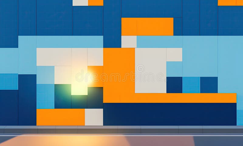 Fond abstract strălucitor al diverselor forme geometrice generate de inteligența artificială. stock image
