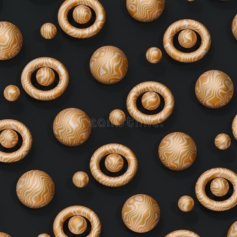 Fond abstract sub formă de forme aurii. textura bilelor metalice lucioase. o expoziție 3d luxoasă stock illustration