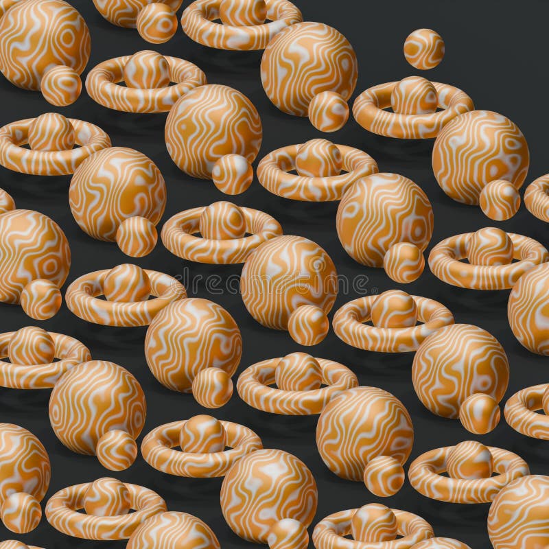 Fond abstract sub formă de forme aurii. textura bilelor metalice lucioase. o expoziție 3d luxoasă stock illustration