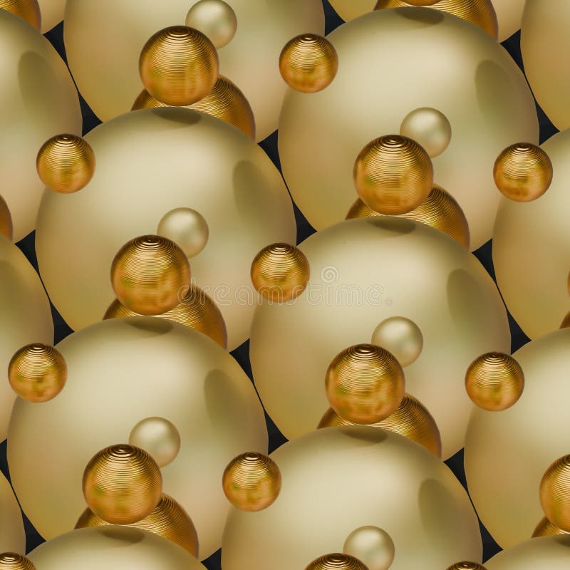 Fond abstract sub formă de forme aurii. textura bilelor metalice lucioase. o expoziție 3d luxoasă royalty free illustration