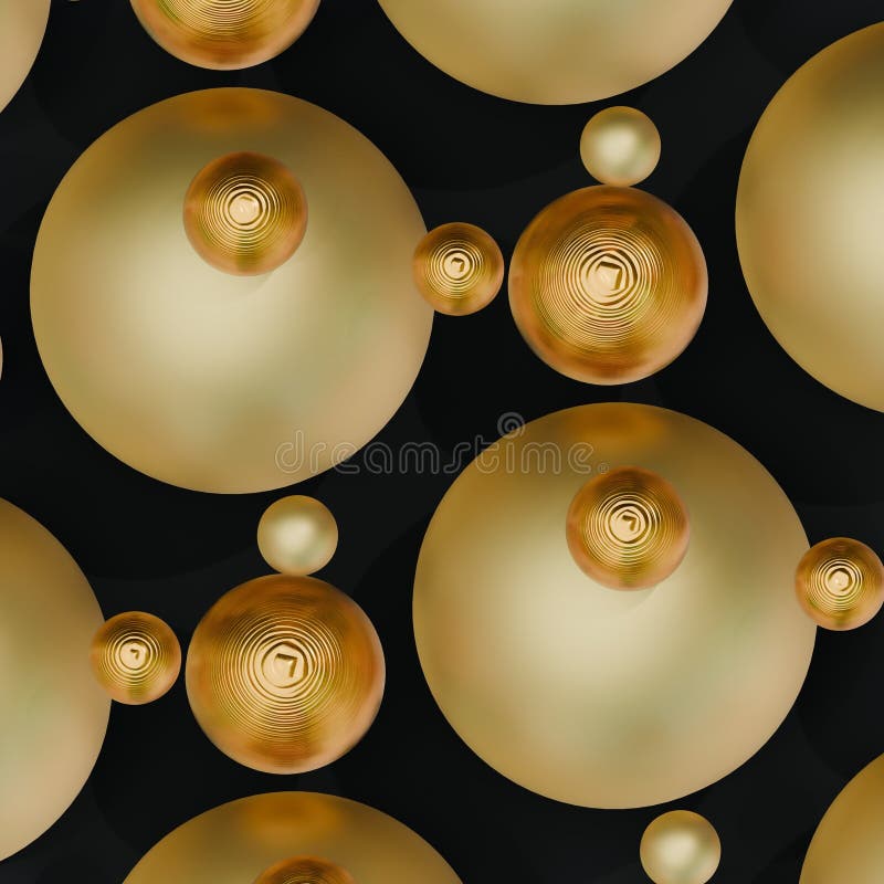 Fond abstract sub formă de forme aurii. textura bilelor metalice lucioase. o expoziție 3d luxoasă stock illustration