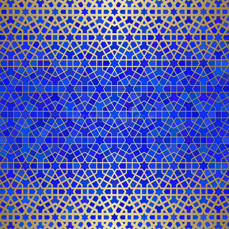 Fond abstrait avec l'ornement islamique, texture géométrique arabe Motif carrelé rayé d'or illustration de vecteur Fond abstrait avec l'ornement islamique, texture géométrique arabe Motif carrelé rayé d'or illustration de vecteur