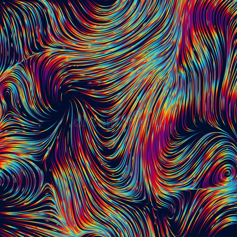 Fond abstrait avec le modèle linéaire courbé d'arc-en-ciel illustration stock Fond abstrait avec le modèle linéaire courbé d'arc-en-ciel illustration stock