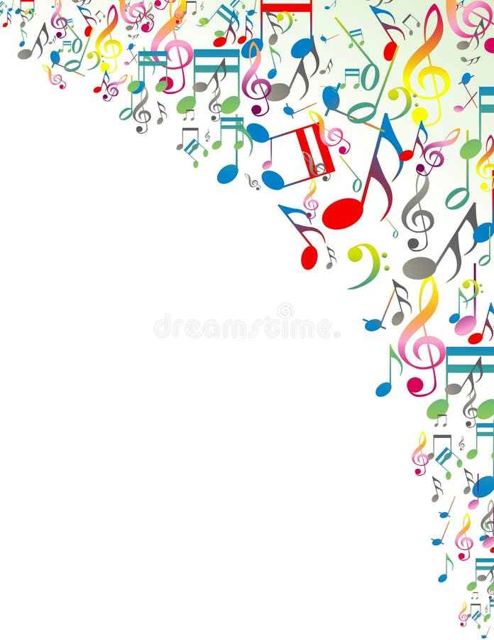 Fond abstrait avec des notes de musique colorées illustration libre de droits