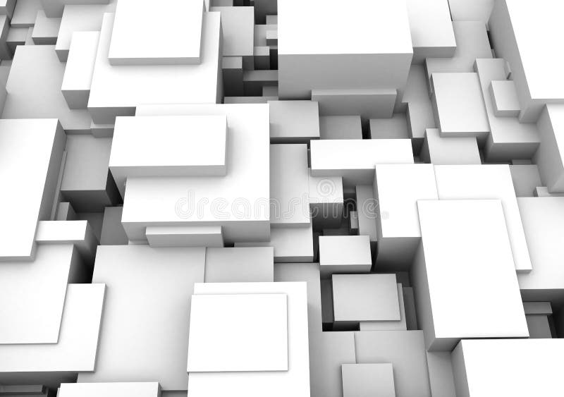 3D Abstract background - white Cubes. 3D Abstract background - white Cubes