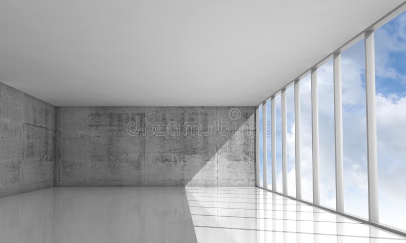 Fond abstrait d'architecture, intérieur vide du blanc 3d illustration stock Fond abstrait d'architecture, intérieur vide du blanc 3d illustration stock