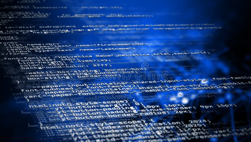 Fond abstrait de code avec des tons bleus de couleur illustration 3D illustration libre de droits Fond abstrait de code avec des tons bleus de couleur illustration 3D illustration libre de droits