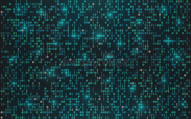 Fond abstrait de code binaire Concept de données numériques Chiffres coulants lumineux avec des lumières sur le contexte foncé fu illustration stock Fond abstrait de code binaire Concept de données numériques Chiffres coulants lumineux avec des lumières sur le contexte foncé fu illustration stock