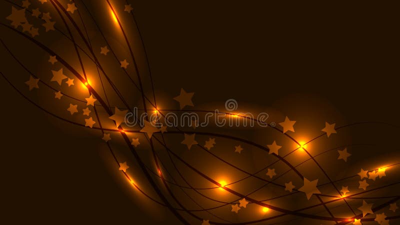 Fond abstrait de l'espace avec les lignes et les fusées et les astérisques onduleux lumineux jaunes de lumière Bannière étoilée d illustration libre de droits Fond abstrait de l'espace avec les lignes et les fusées et les astérisques onduleux lumineux jaunes de lumière Bannière étoilée d illustration libre de droits