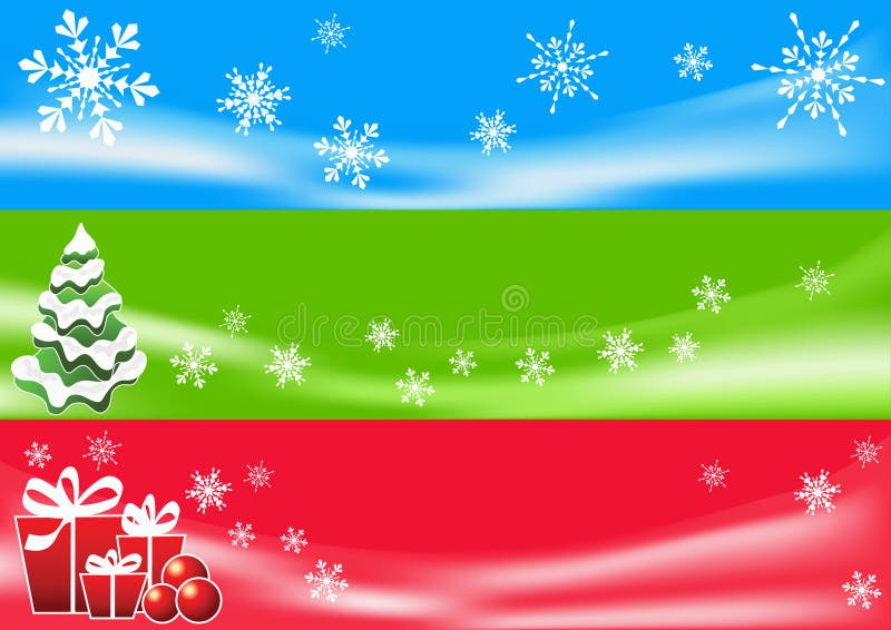 Fond d'hiver abstrait. Trois bannières illustration libre de droits