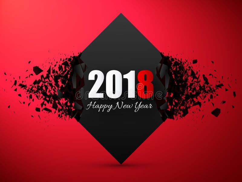 Fond abstrait de la bonne année 2018 Bannière avec l'effet d'explosion illustration stock Fond abstrait de la bonne année 2018 Bannière avec l'effet d'explosion illustration stock