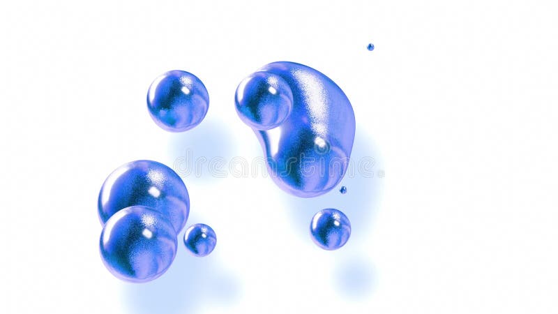 Fond abstrait des amasing metaballs comme si les gouttes de verre ou les sphères remplies d'étincelles bleues fusionnent ensemble illustration de vecteur