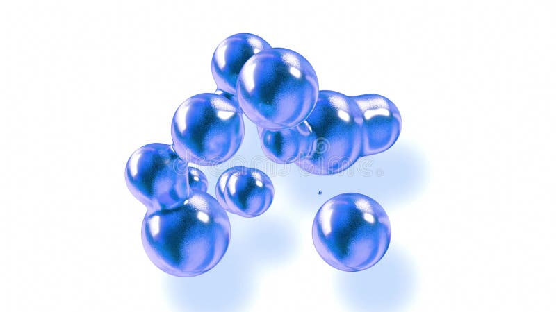 Fond abstrait des amasing metaballs comme si les gouttes de verre ou les sphères remplies d'étincelles bleues fusionnent ensemble illustration de vecteur