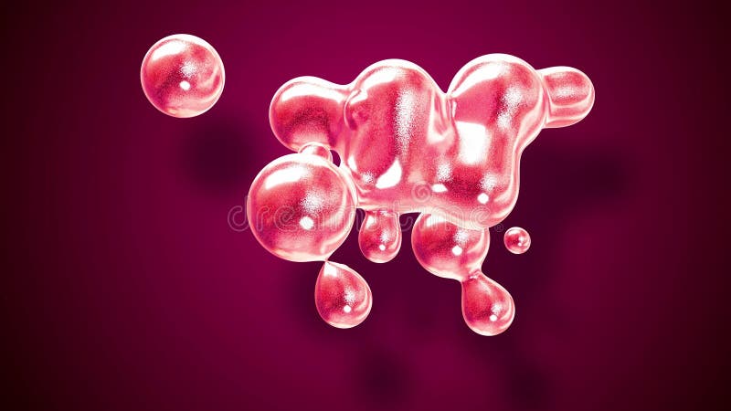 Fond abstrait des amasing metaballs comme si les gouttes de verre ou les sphères remplies d'étincelles rouges fusionnent ensemble illustration de vecteur
