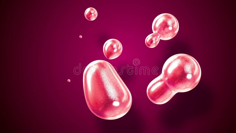 Fond abstrait des amasing metaballs comme si les gouttes de verre ou les sphères remplies d'étincelles rouges fusionnent ensemble illustration de vecteur