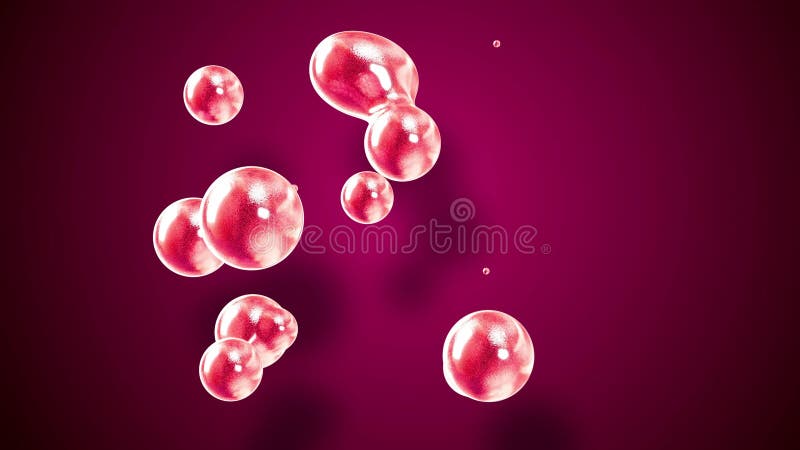 Fond abstrait des amasing metaballs comme si les gouttes de verre ou les sphères remplies d'étincelles rouges fusionnent ensemble illustration libre de droits