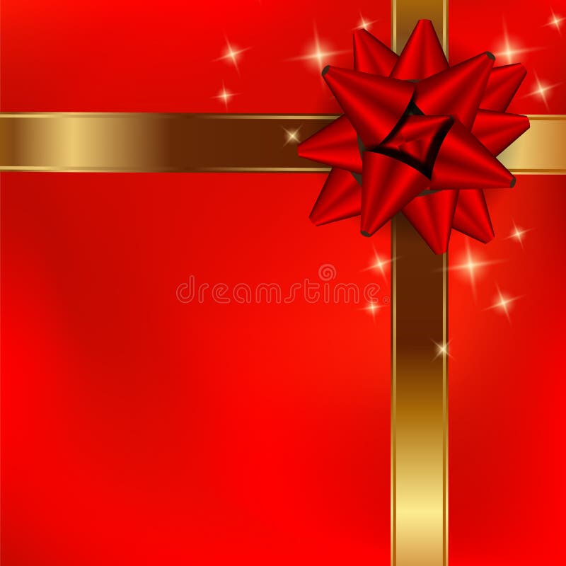 Fond abstrait gredient coloré avec l'arc de cadeau et le ruban d'or illustration de vecteur