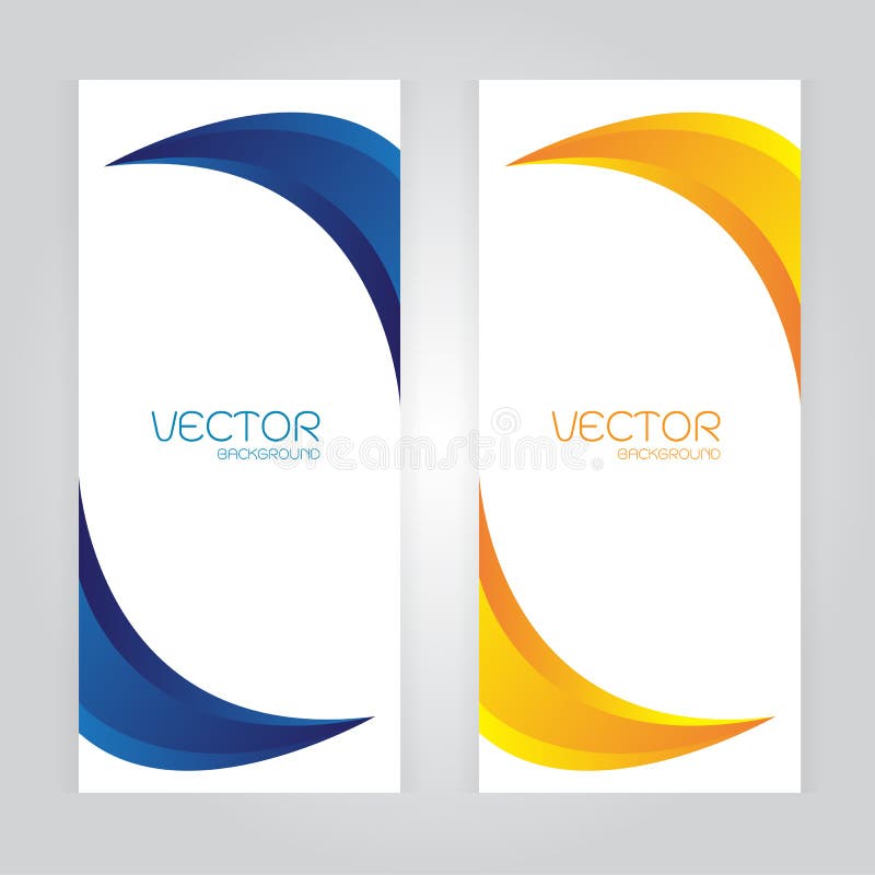 Fond abstrait réglé de vecteur avec des couleurs oranges bleues incurvées l'espace illustration stock Fond abstrait réglé de vecteur avec des couleurs oranges bleues incurvées l'espace illustration stock