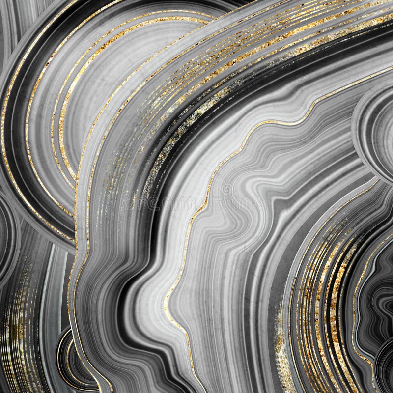 Fond abstrait, texture en pierre, agate peinte artificielle avec des veines d'or, illustration de marbrure de mode, surface marbr illustration stock
