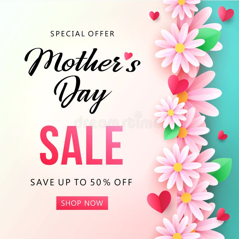 Fond appy de vente de jour de mères de de Ð avec de belles fleurs de camomille illustration libre de droits