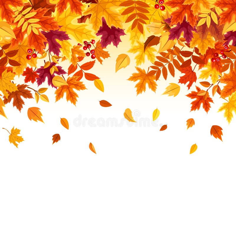 Fond avec les feuilles d'automne en baisse colorées Illustration de vecteur illustration libre de droits