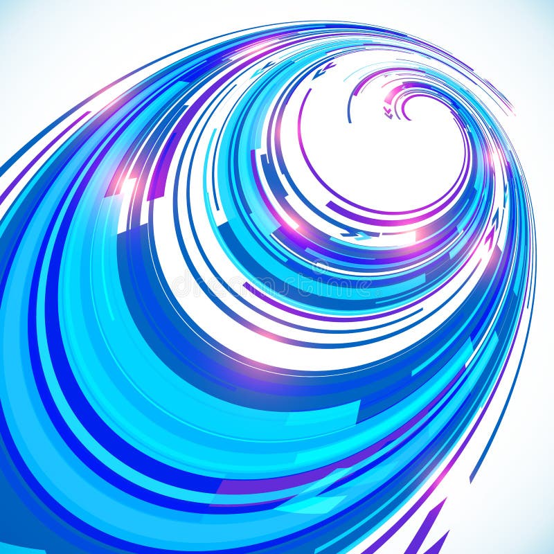 Fond bleu abstrait de spirale de perspective de techno illustration libre de droits Fond bleu abstrait de spirale de perspective de techno illustration libre de droits