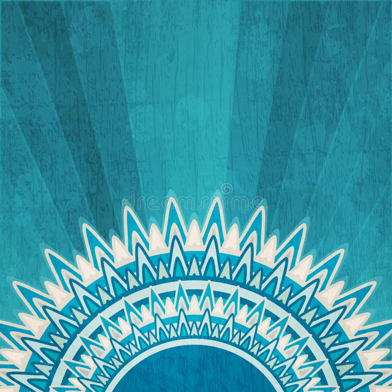 Fond bleu du soleil de vintage avec l'effet grunge illustration de vecteur Fond bleu du soleil de vintage avec l'effet grunge illustration de vecteur